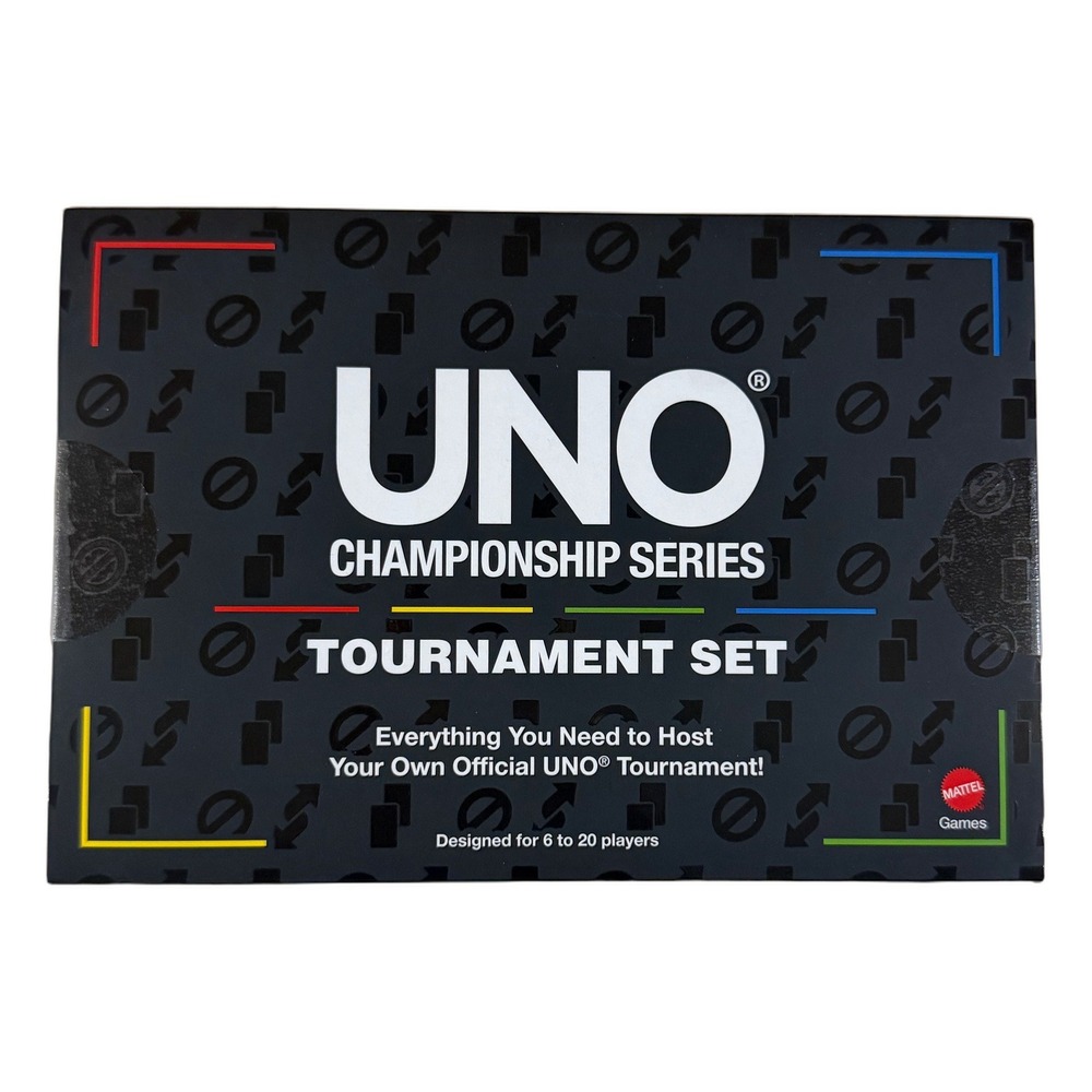 Mattel UNO Championship Series Tournament Set Card Game with Trophy New